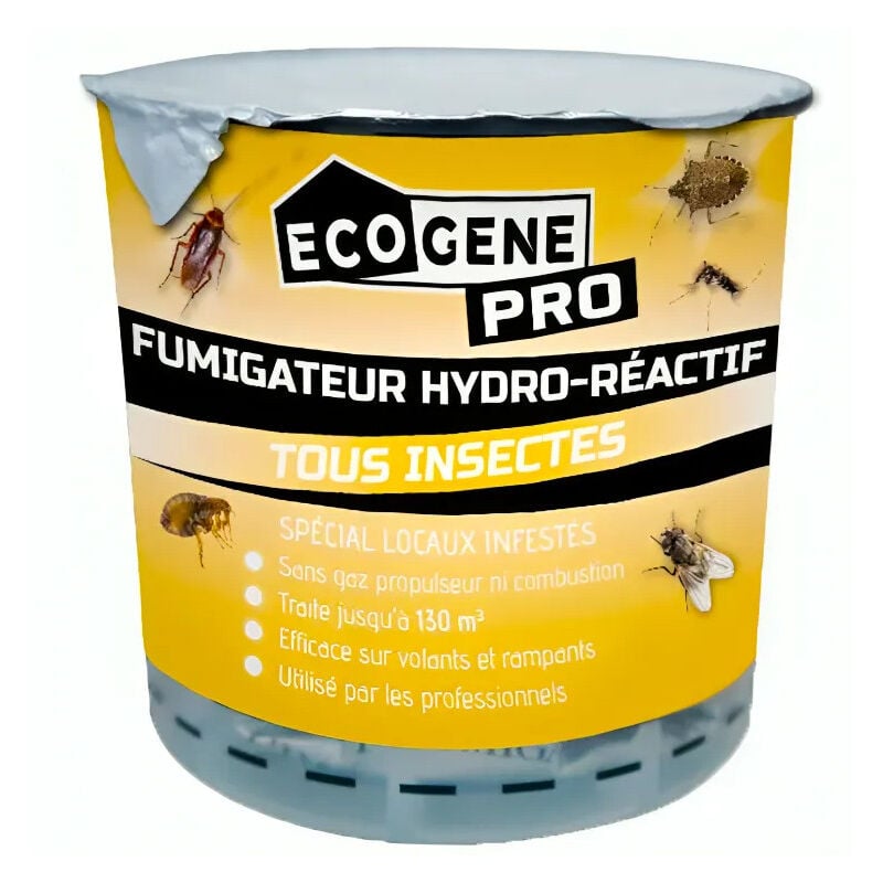 Fumigateur anti insectes, fumigène hydro-ractif tous insectes, 130 m3, 10g