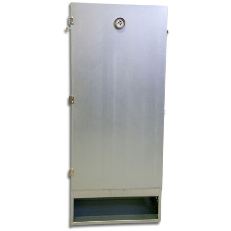Fumoir 4 niveaux en tôle galvanisée – Hauteur 110 cm – Porte à ouverture 270° – Clapets d'aération pour contrôle optimal – Ukal