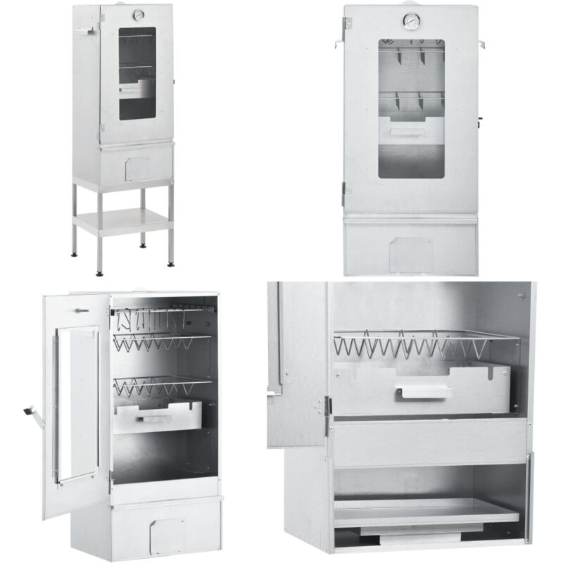 Vidaxl - Fumoir à four à barbecue avec table acier galvanisé - fumoir à four avec table - fumoirs à four avec tables - Home & Living - Argent