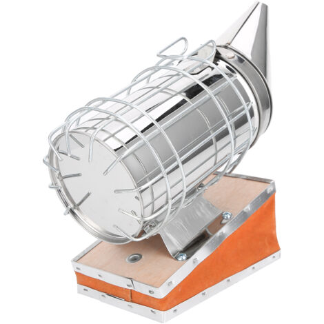 Fumoir d'apiculture en cuir de vachette et acier inoxydable avec housse de protection Équipement pour abeilles