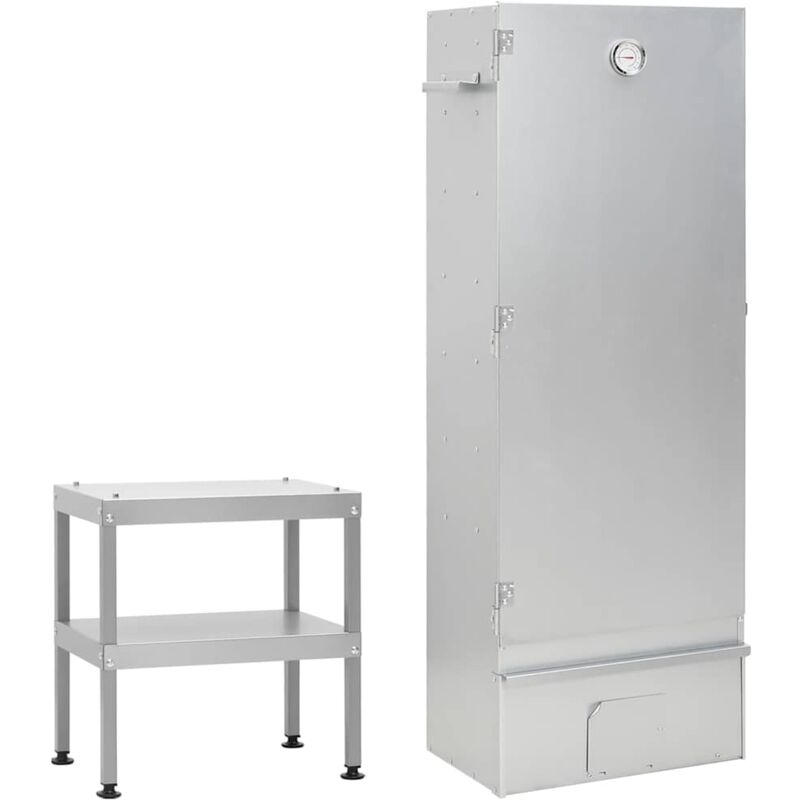 Vidaxl - Fumoir à four à barbecue avec table acier galvanisé