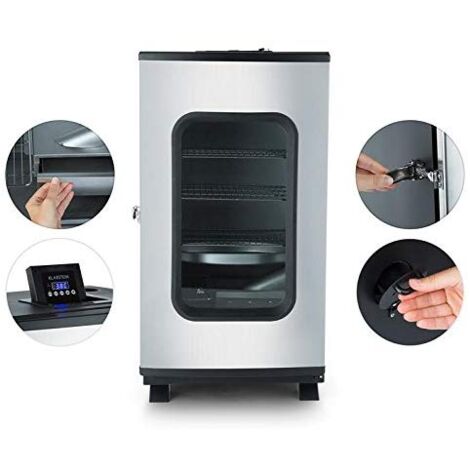 Fumoir électrique en acier inoxydable 650W – 4 grilles chromées – Thermostat intégré – Dimensions 81x52x43 cm – Biomasa On