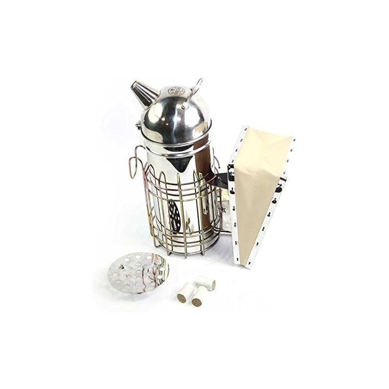 Fumoir en nid d'abeille en acier inoxydable de 11 pouces (27,9 cm) avec 3 paquets de granulés de fumée, taille unique