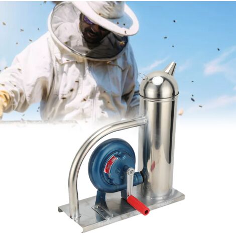 [Fumoir pour Apiculture] Fumoir Manuel en Acier Inoxydable avec Équipement de Lanceur pour Lancer Fumée, Pour Protection de la Ruche et Éloignement des Abeilles