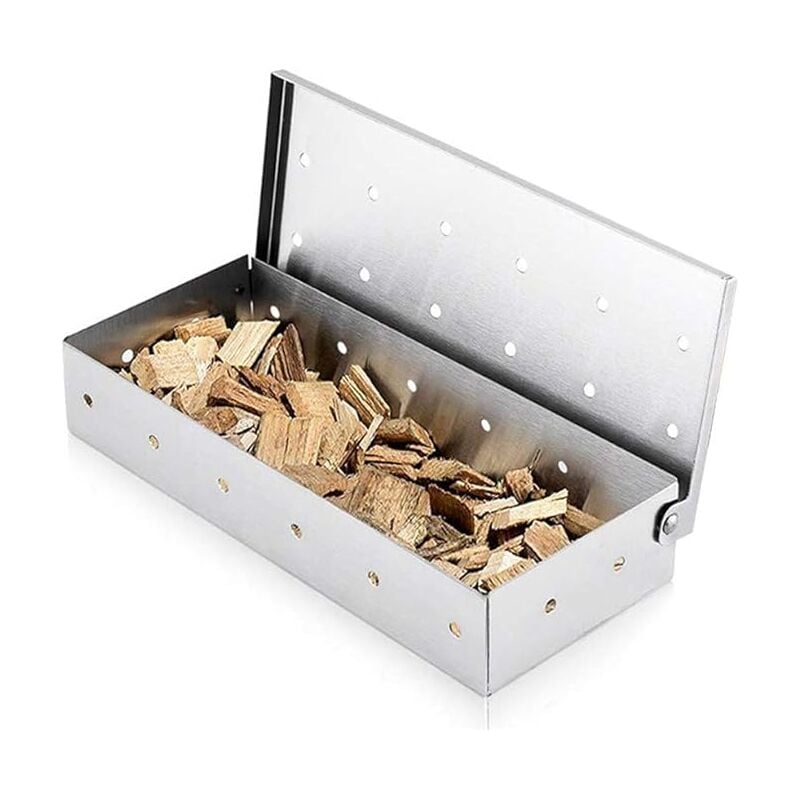 Fumoir pour barbecue, copeaux de bois, boîte à fumer en acier inoxydable non déformable pour barbecue, meilleurs accessoires de barbecue pour