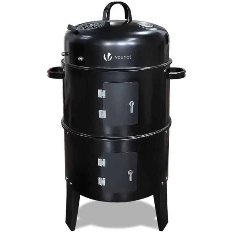 Fumoir vertical Barbecue à charbon de bois bbq avec Thermomètre