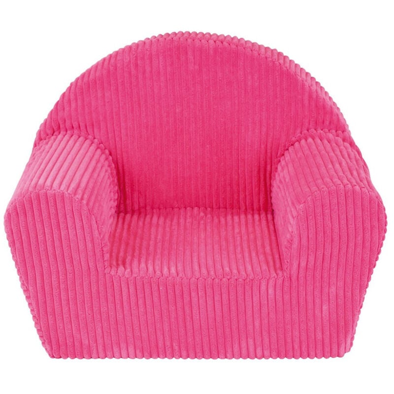 Fauteuil club velours côtelé rose