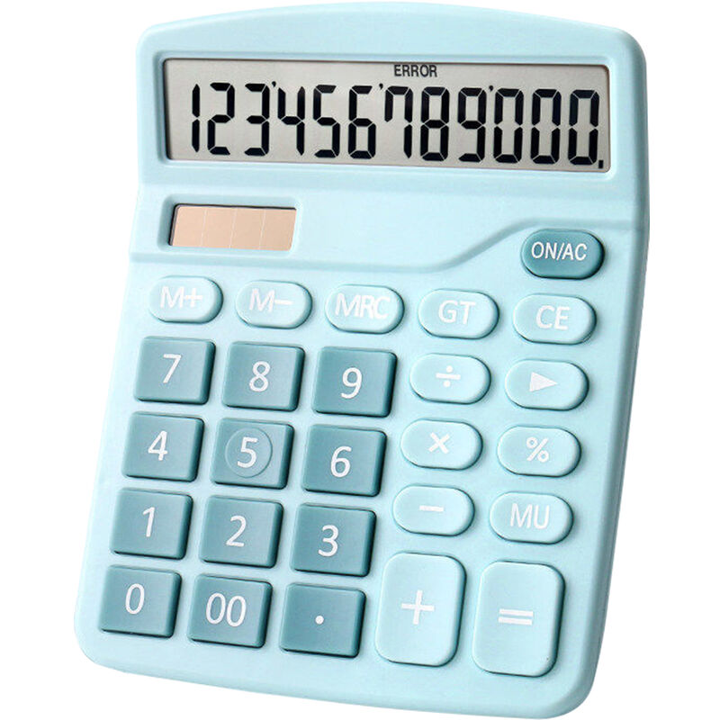 

Asupermall - Funcion de la calculadora de la calculadora de escritorio estandar con 12 digitos Pantalla LCD grande solar y bateria dual de la energia