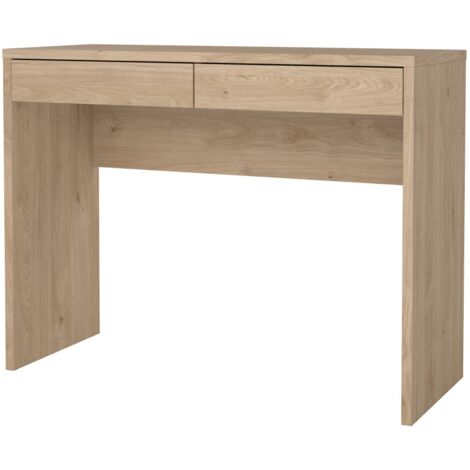 FunctionPlus Schreibtisch mit Regal 2 Schubladen Nussbaum dekor.