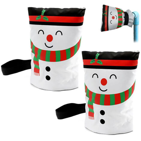 Funda aislante para grifos de agua exteriores - [Diseño de muñeco de nieve] - Funda protectora contra heladas para mangueras de agua (2 unidades)