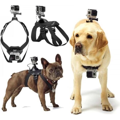 Funda ajustable para transportar cámaras GoPro en perros, apta para perros grandes, medianos y pequeños, que se puede utilizar para montarla en el pecho o en la espalda.