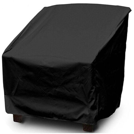 Funda apilable para silla de jardín de exterior, fabricada en tejido Oxford 210D impermeable, 97 x 79 x 89/48 cm (negro)