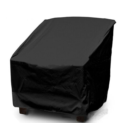 Funda apilable para silla de jardín, para exterior, impermeable, tela Oxford 210D, 70 x 79 x 70/102 cm (negro, 2 unidades)