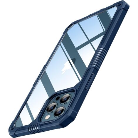 FUNDA AZUL MARINO PARA APPLE IPHONE 12 PRO MAX VIDRIO TEMPLADO Y PROTECCIÓN DE CÁMARA