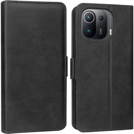FUNDA CERRADA CON SOLAPA PARA XIAOMI MI 11 PRO NEGRA PARA TARJETAS