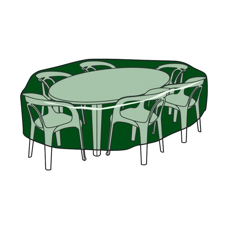 

Funda circular cubre mesas y sillas de poliéster ⌀ 205 cm x 90 cm