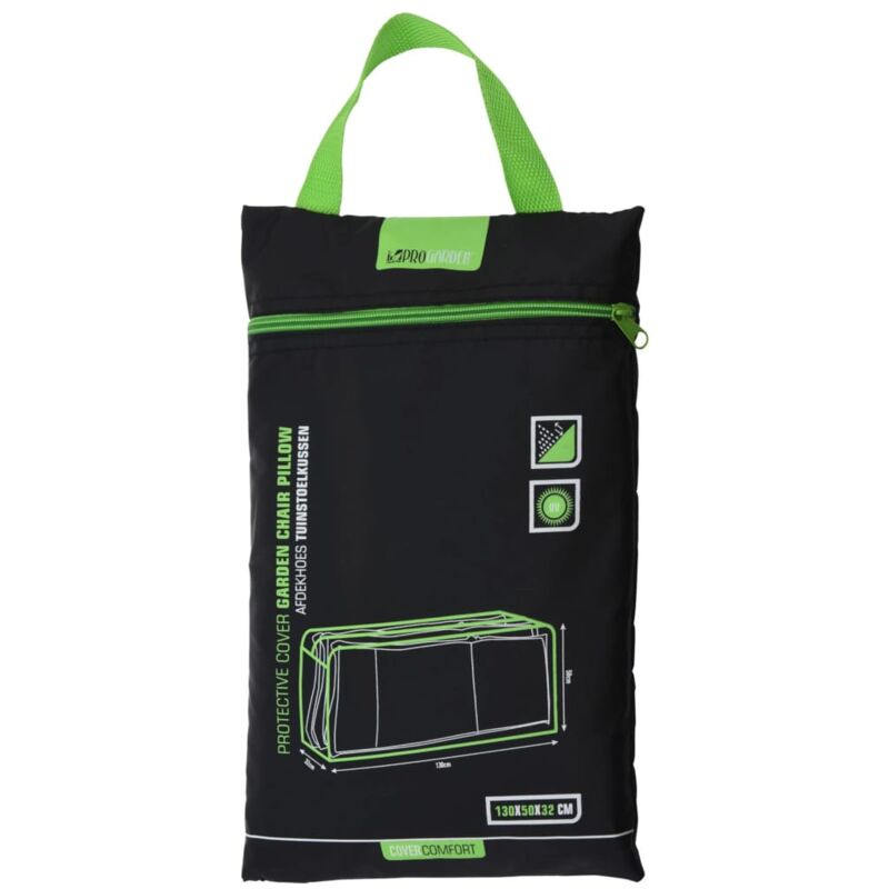 

ProGarden Funda para cojín de asiento de jardín negra 130x32x50 cm - Negro