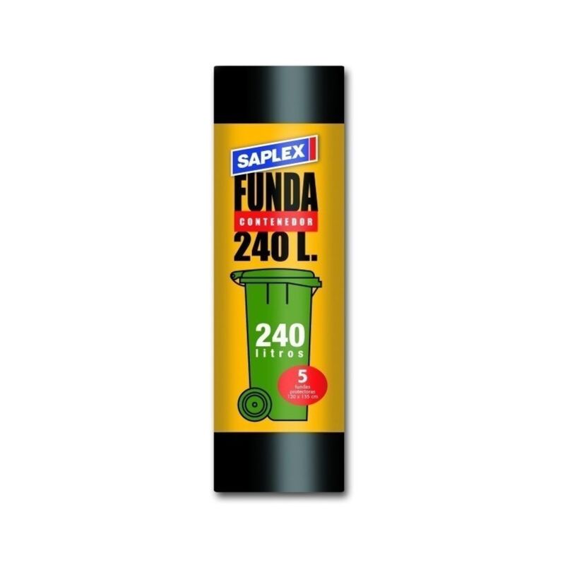 

Bolsa Basura 120X135 Cm Contenedor 240 Lt Negro Saplex 5 Pz