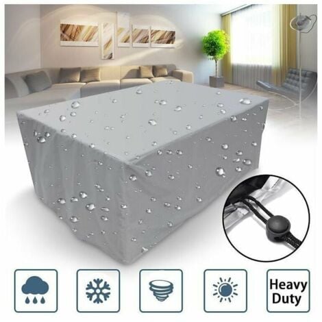 ALOVEZ Funda cuadrada para muebles de jardín de 210d, 100 x 100 x 85 cm, impermeable, resistente y rectangular para mesa de patio.