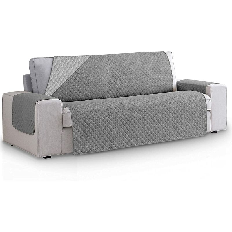 

Funda Cubre Sofa Acolchado Reversible Bicolor. Fundas para Sofa Invierno Verano. Protector Funda Sofa. Cubresofas Antimanchas. Rombos. Color Gris