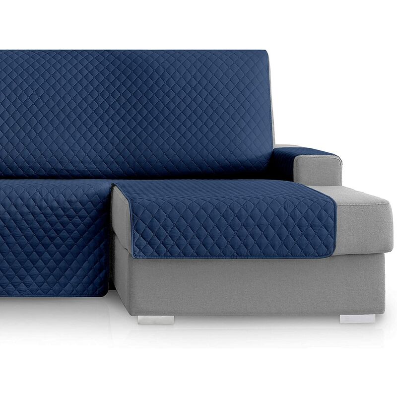 

Klink - Funda Cubre Sofa Chaise Longue Rombos. Funda de Sofa Chaise Longue Acolchado Brazo Derecho Corto. Protector Antimanchas Ajustable. Color Azul