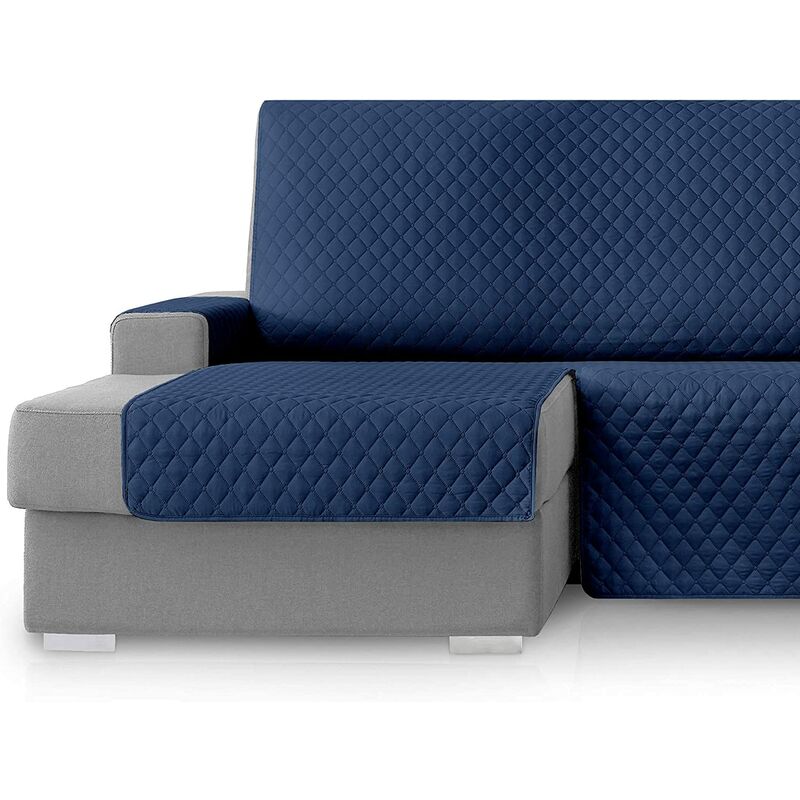 

Funda Cubre Sofa Chaise Longue Rombos. Protector para Sofas Chaise Longue Acolchado Brazo Izquierdo. Fundas para Sofa Protector Mascotas. Color Azul