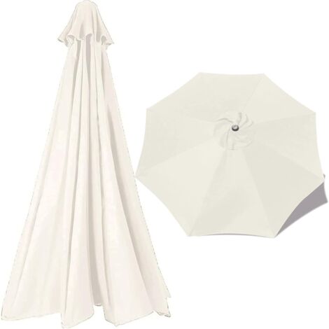 Funda de 300 cm, tela de 2,7 m para sombrilla de jardín o patio, toldo de repuesto, colores, (color caqui, tamaño: 300 cm/9,8 pies (6 varillas)