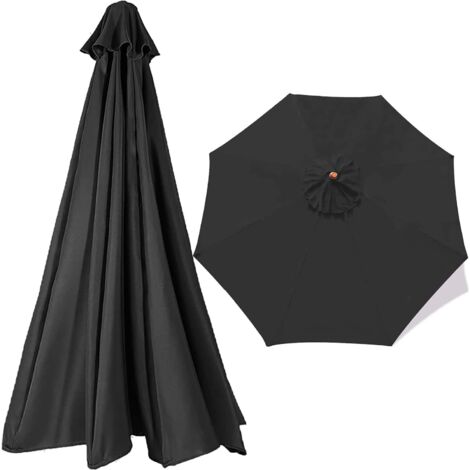 Funda de 300 cm, tela de 2,7 m para sombrilla de jardín o patio, toldo de repuesto, colores, (color caqui, tamaño: 300 cm/9,8 pies (6 varillas)