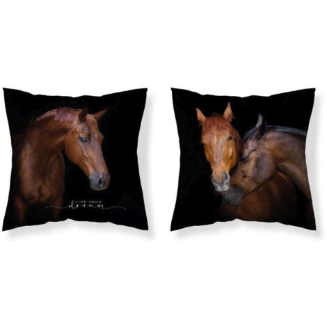 Funda de almohada 40x40 Caballos Microfibra