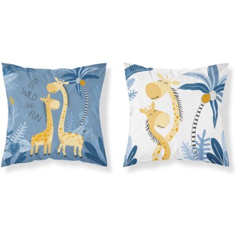 Funda de almohada bebé 40x40 Safari ZOO Jirafa ALGODÓN