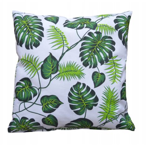 Funda de almohada con estampado de hojas de monstera, 40x40