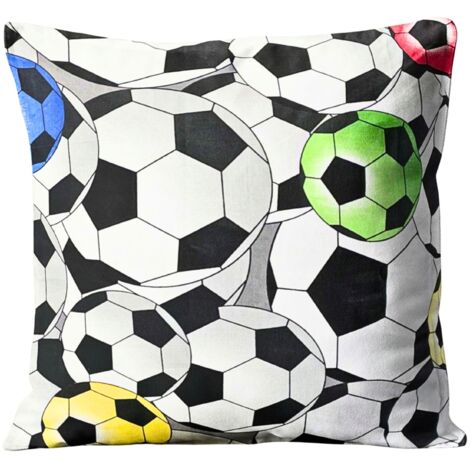 FUNDA DE ALMOHADA DE 40x40 CM PARA NIÑOS, FÚTBOL DECORATIVO JASHKA
