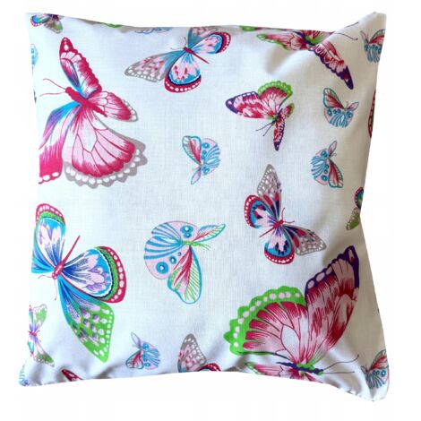 Funda de almohada de algodón con diseño de mariposas y temática primaveral para niñas, 40 x 40 cm