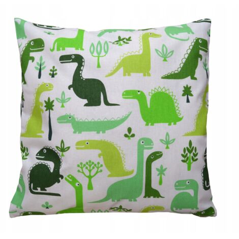 Funda de almohada de algodón con motivo de dinosaurio