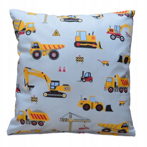 funda de almohada de algodón, excavadora, hormigonera, Bob