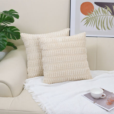Funda de almohada de felpa, 4545 cm (sin relleno), juego de 2, decoración del hogar, sofá, sillón de sala de estar.