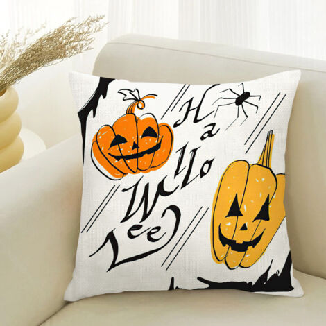 Funda de almohada de Halloween, estampado divertido, serie de terror, para el hogar, fiestas (45x45 cm)