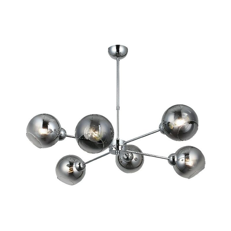 

Funda de almohada decorativa Black&White - arana - Lampara de techo - Cromo en Metal, Vidrio, 80 x 80 x 75 cm, 6 x E27, Max 40W