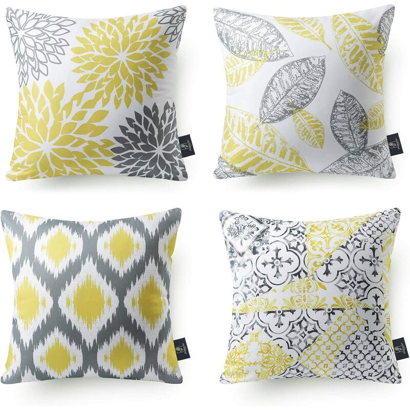 

Funda de almohada decorativa de 4 piezas, azul y negro, 45x45cm, amarillo