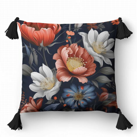 Funda de almohada decorativa floral de 45 x 45 cm