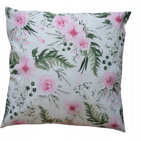 Funda de almohada floral rosa jardín, 40x40