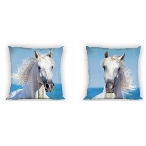 FUNDA DE ALMOHADA INFANTIL CON DISEÑO DE CABALLO 40x40 CM