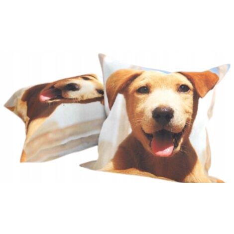 FUNDA DE ALMOHADA INFANTIL CON DISEÑO DE PERRO 45x45 CM