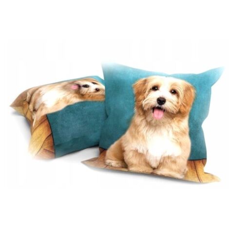 FUNDA DE ALMOHADA INFANTIL CON DISEÑO DE PERRO 45x45 CM