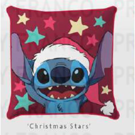 Funda de almohada juvenil 40x40 Stitch Terciopelo navideño