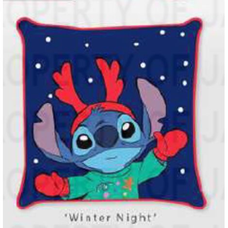 Funda de almohada juvenil 40x40 Stitch Terciopelo navideño