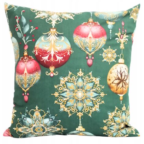 FUNDA DE ALMOHADA NAVIDEÑA DE 40x40 CM PARA ALMOHADA DECORATIVA JASHKA, 100% ALGODÓN
