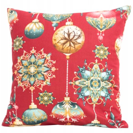 FUNDA DE ALMOHADA NAVIDEÑA DE 40x40 CM PARA ALMOHADA DECORATIVA JASHKA, 100% ALGODÓN
