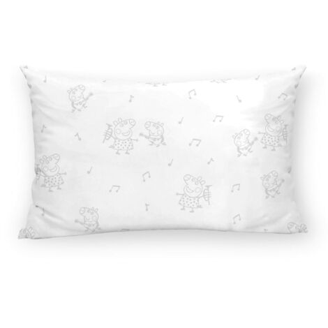 Funda de almohada Peppa Pig Gris Multicolor 175 Hilos 30 x 50 cm 100 % algodón