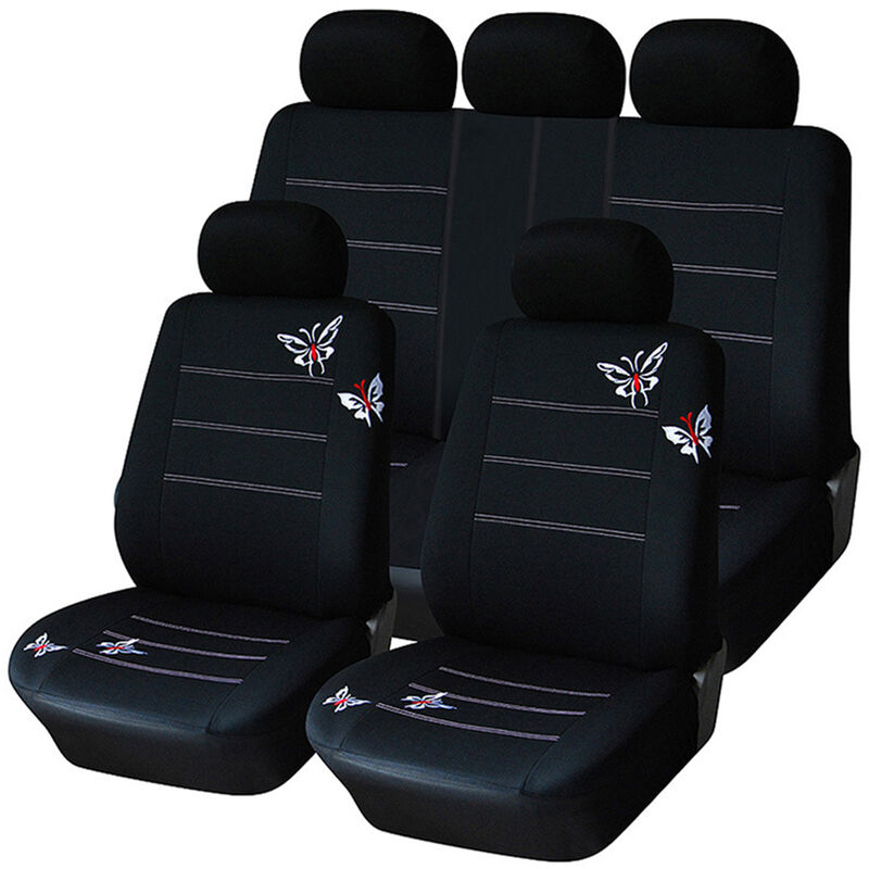 

Happyshopping - Funda de asiento universal Four Seasons, accesorios para coche, 9 juegos, negro